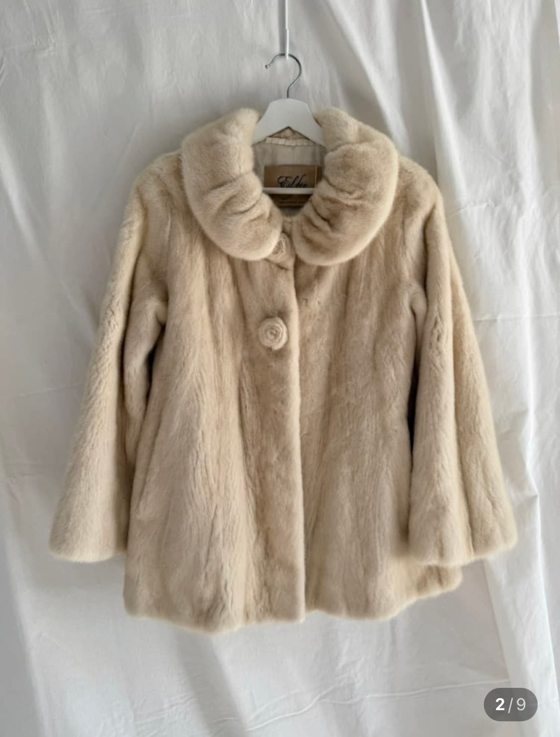 진도 통밍크 퍼자켓 아이보리 상품이미지1