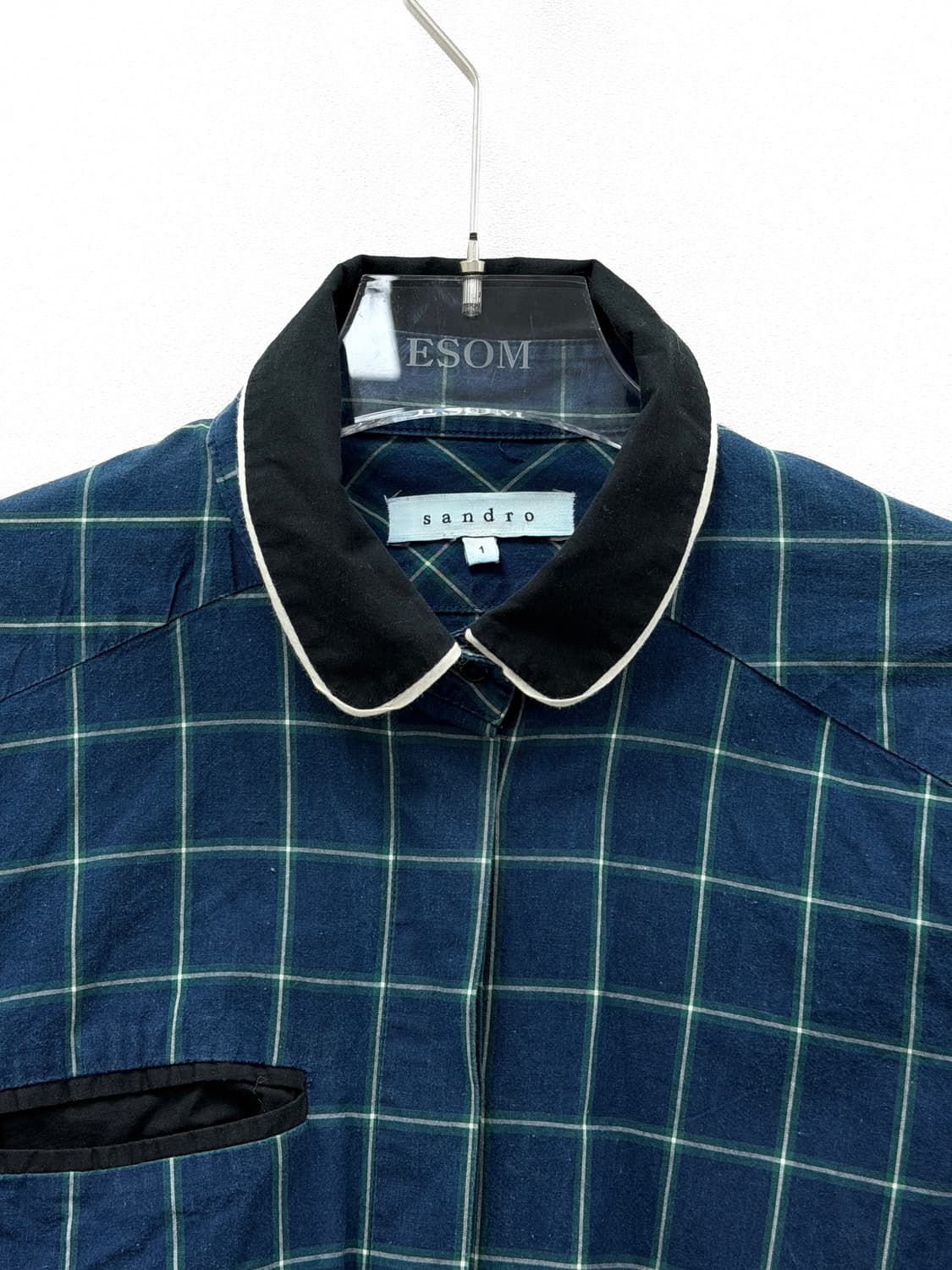 산드로 윈도우 페인 체크 배색 카라 셔츠 상품이미지4