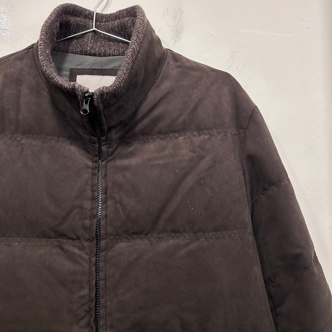 올젠 구스다운 푸퍼 하이넥 스웨이드 패딩 자켓 상품이미지1