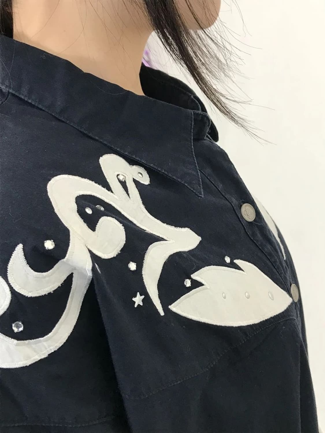 Japanese Western Style Shirt Navy 상품이미지4