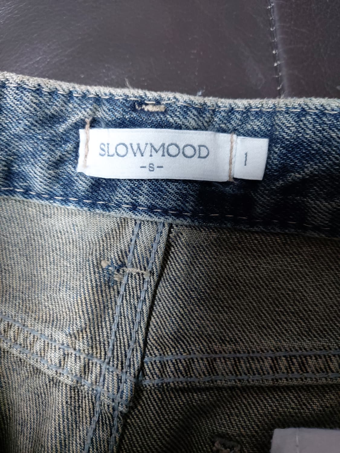 슬로우무드 네츄럴 여성 워싱 와이드 데님팬츠(S) 
 상품이미지4