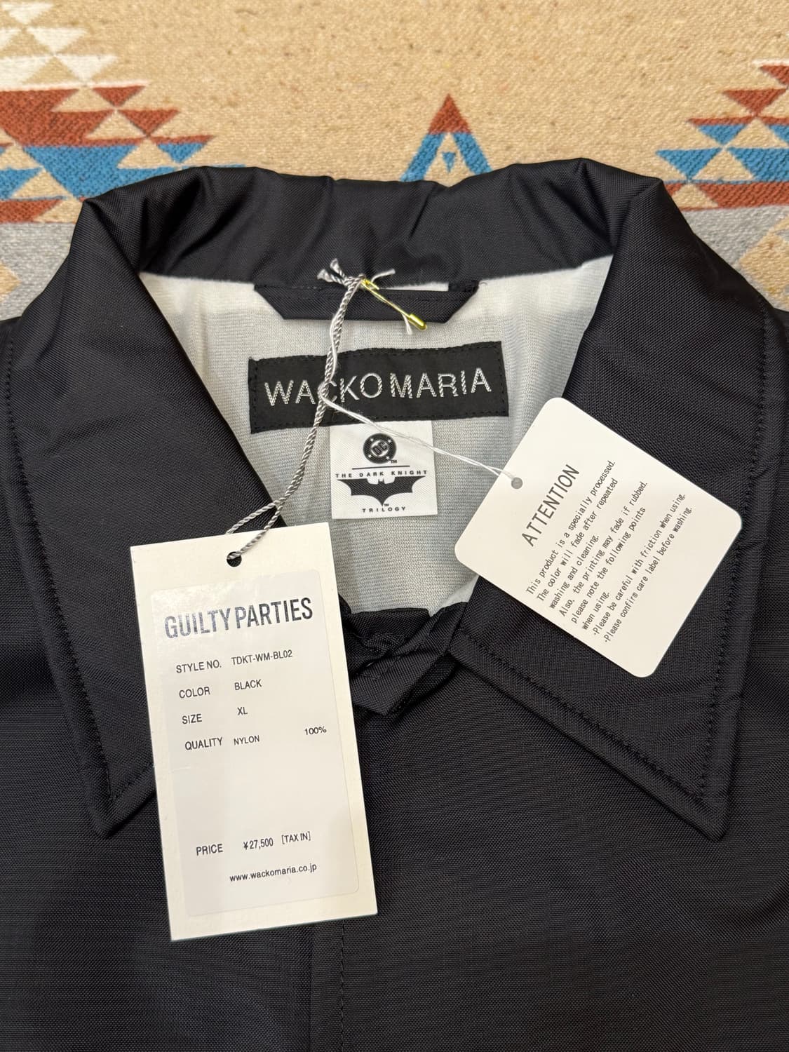 [XL] 와코마리아 x 다크나이트 트릴로지 코치자켓 블랙(조커) 상품이미지7