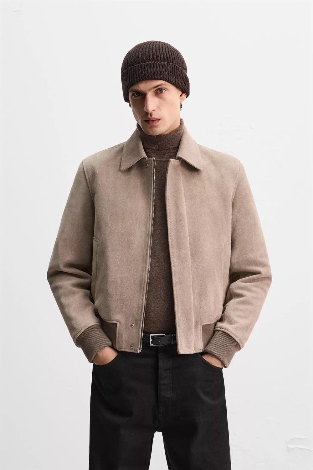 자라 오리진 스웨이드 레더 점퍼 가죽 자켓 L 상품이미지2