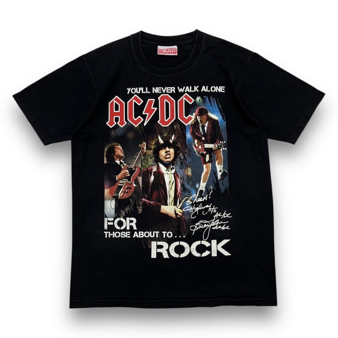 HEAD 올드스쿨 AC/DC 락 밴드 다크 반팔 티셔츠 상품이미지1