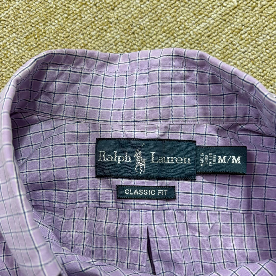 폴로랄프로렌 깅엄체크 반팔 셔츠 퍼플(M) 상품이미지4