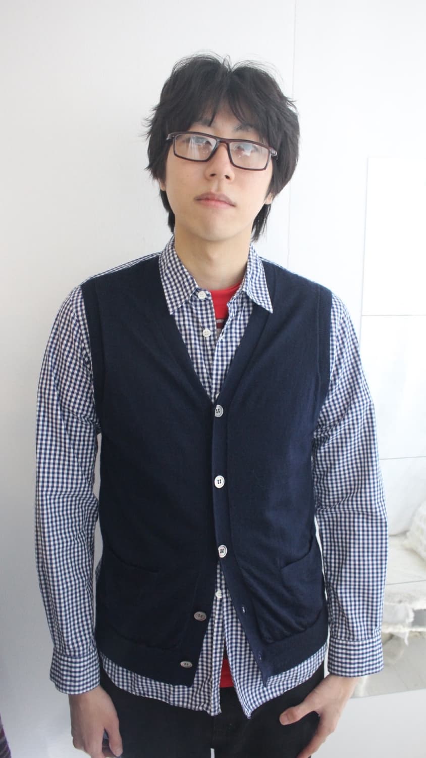 CDGhomme wool cardigan layer check shirt 상품이미지2