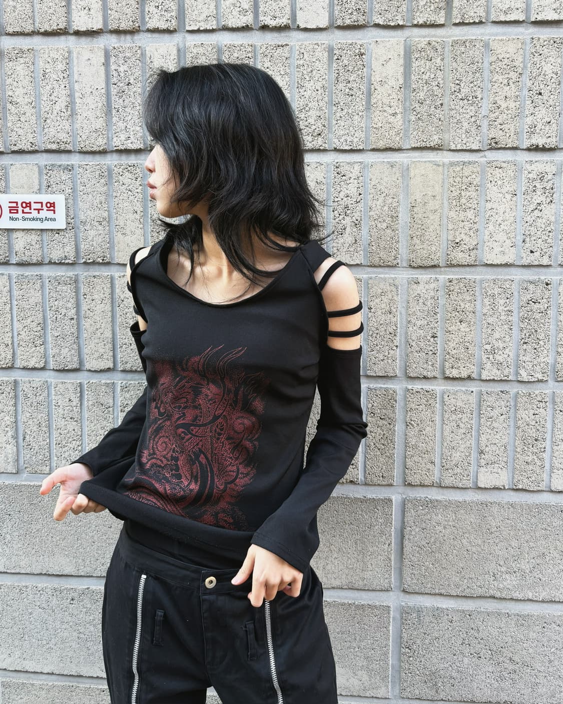 큐티 플래쉬 오리엔탈 오프숄더 롱 슬리브 상품이미지1