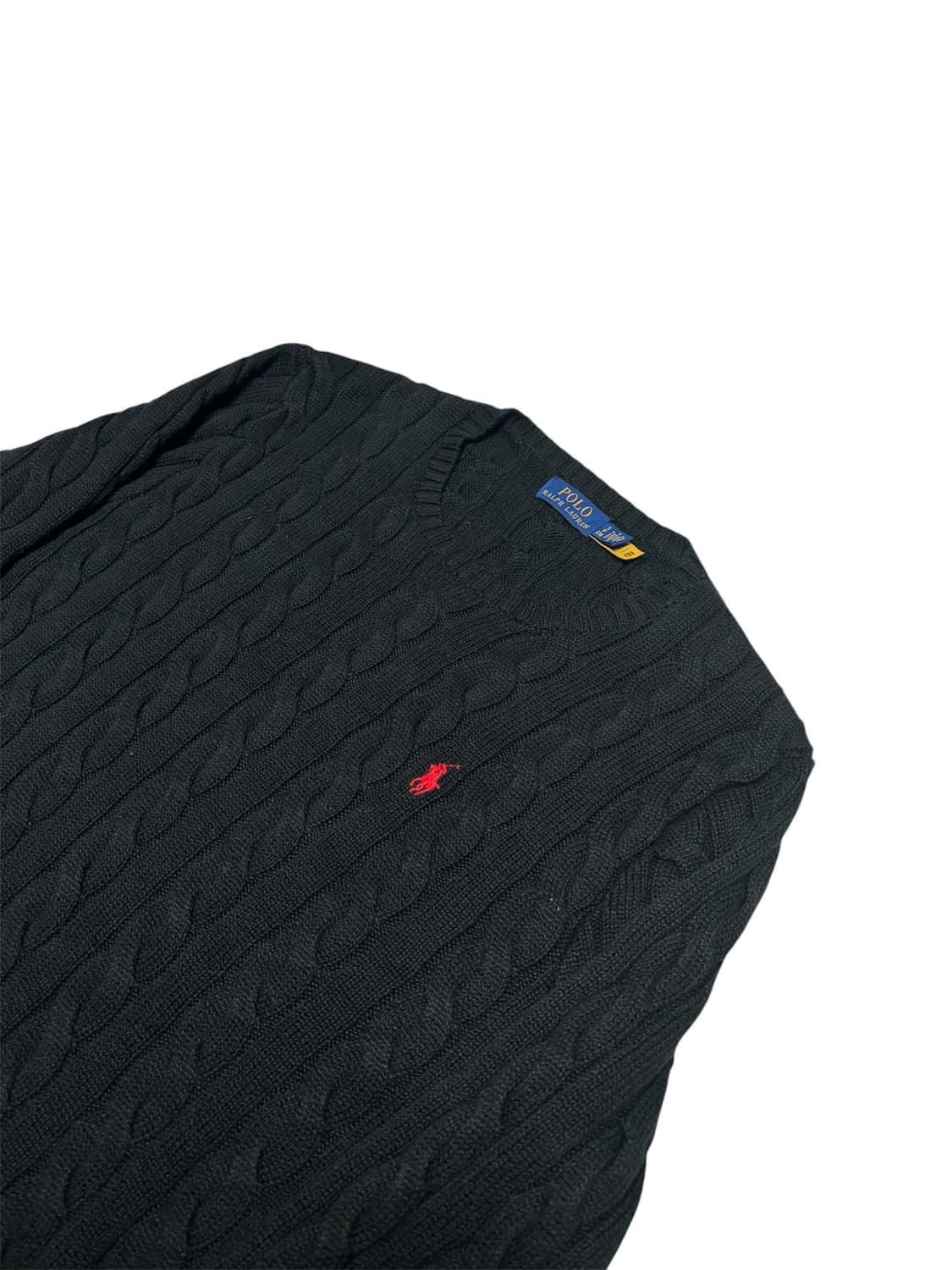 [정품] 폴로 랄프로렌 블랙 케이블 꽈배기 니트 S 상품이미지3