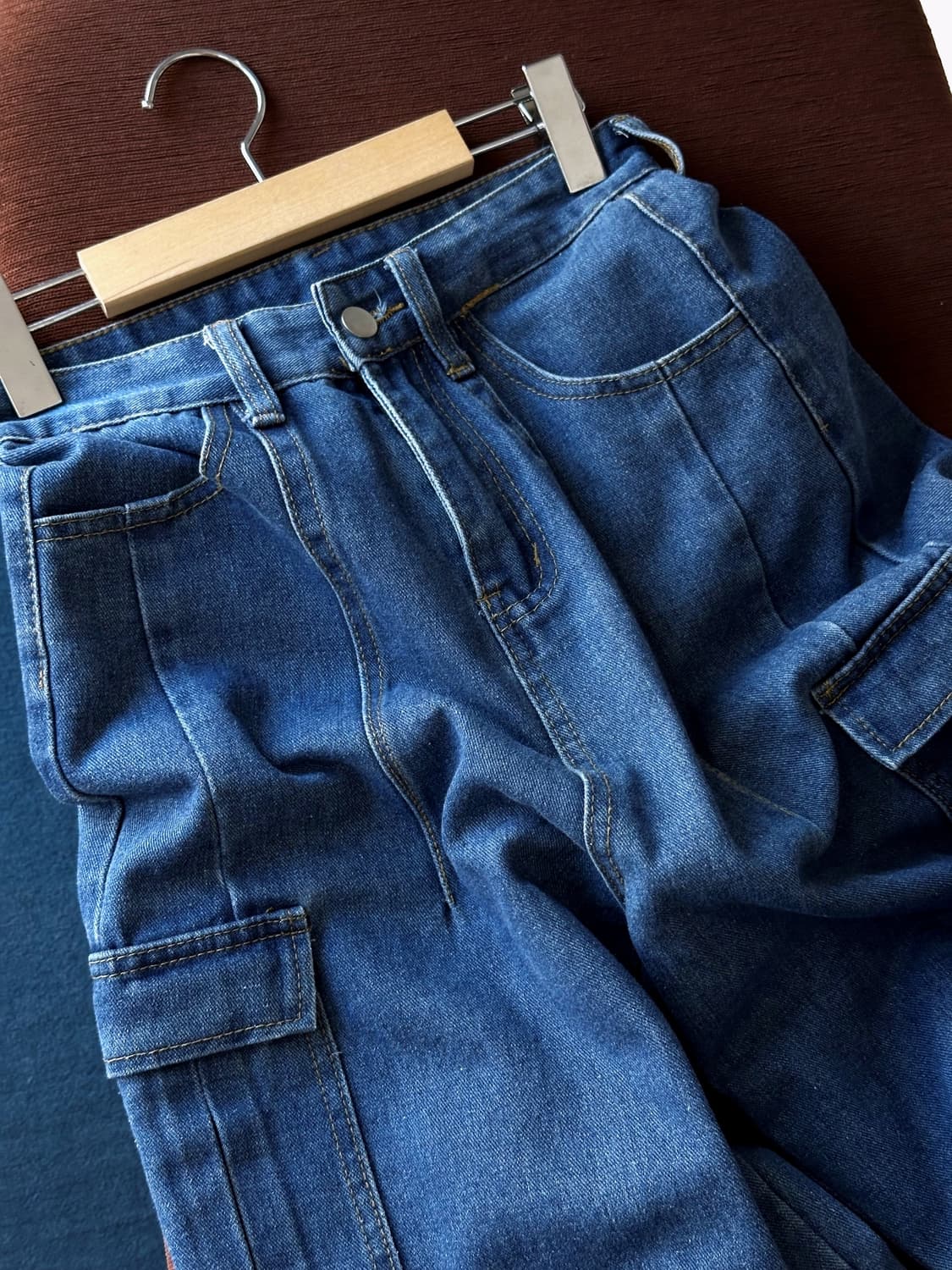 Utility design denim easy cargo pants 상품이미지2