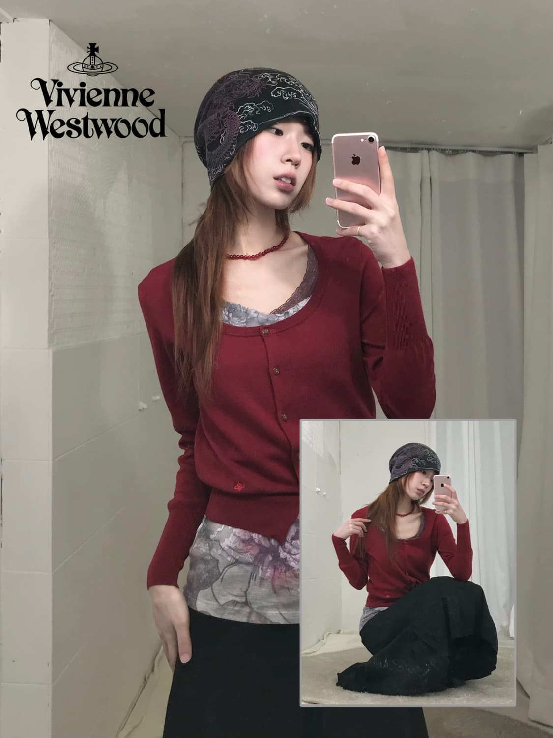 비비안웨스트우드 레드 라벨 ORB 자수 로고 가디건 상품이미지1