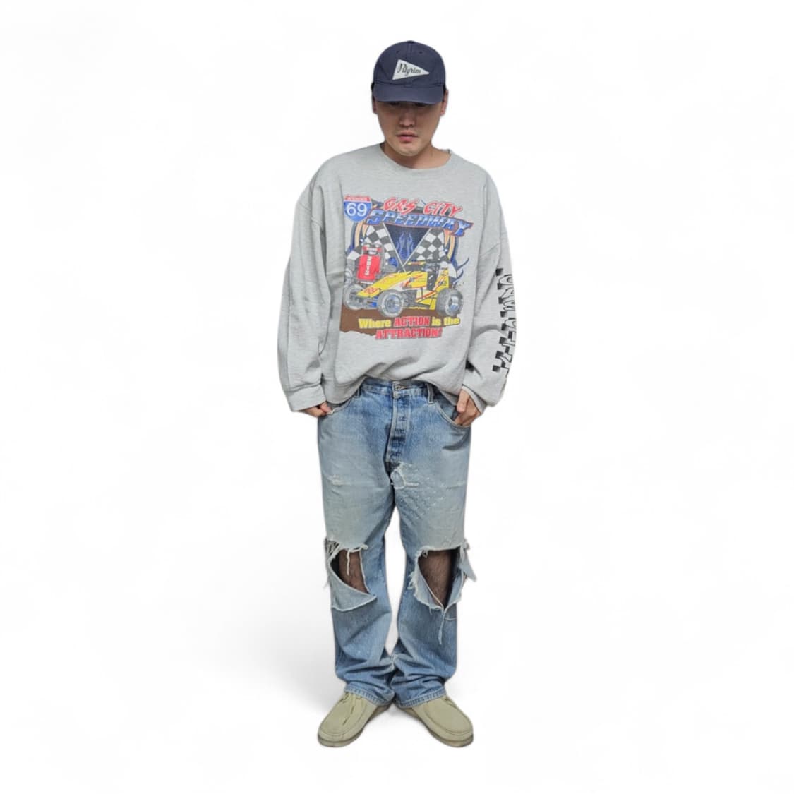 90s 레이싱 맨투맨 스웻셔츠 2xl  상품이미지1