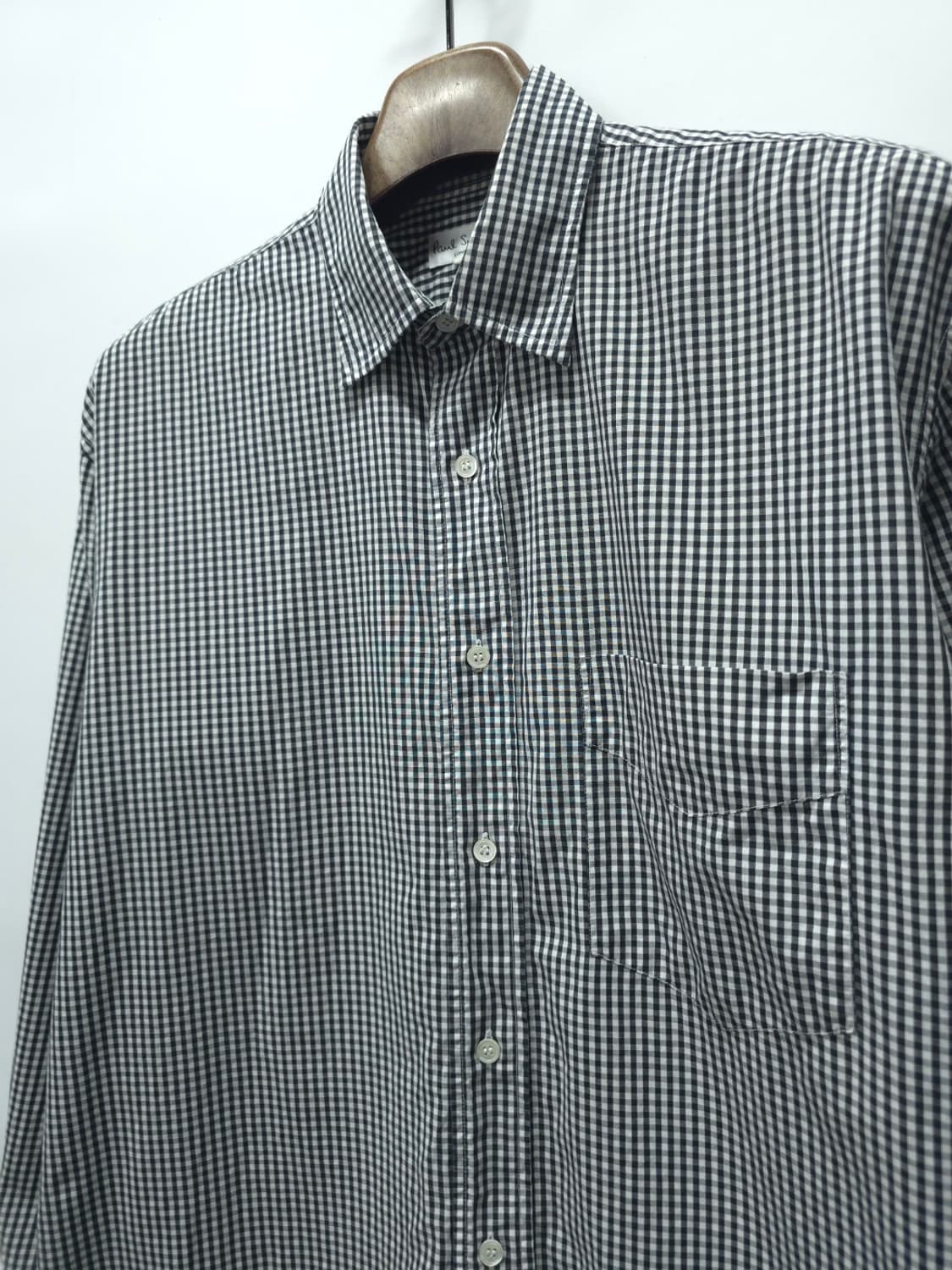 폴스미스 일본빈티지 라인 블랙 깅엄 체크 셔츠 (105) 상품이미지5