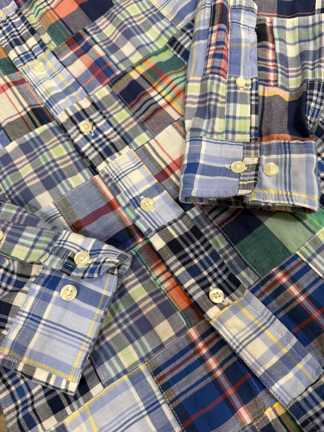 브룩스브라더스 마드라스 패치워크 셔츠 M(105) 상품이미지3