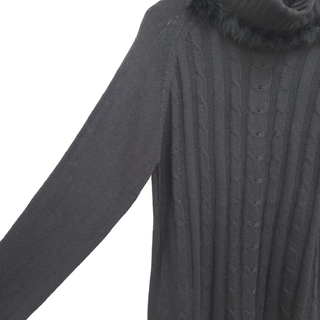 블랙 터틀넥 래빗퍼 트리밍 니트  상품이미지6