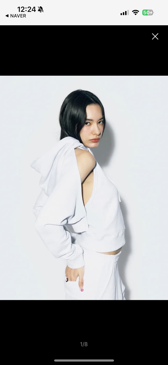 에즈이프캘리 컷아웃 볼레로+후디 세트 그레이 상품이미지2