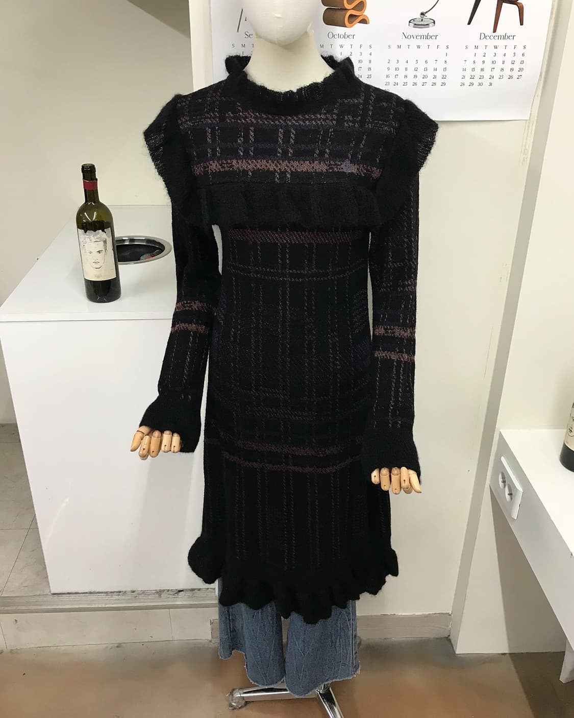 비비안웨스트우드 로고 프릴 니트 롱 원피스 상품이미지7