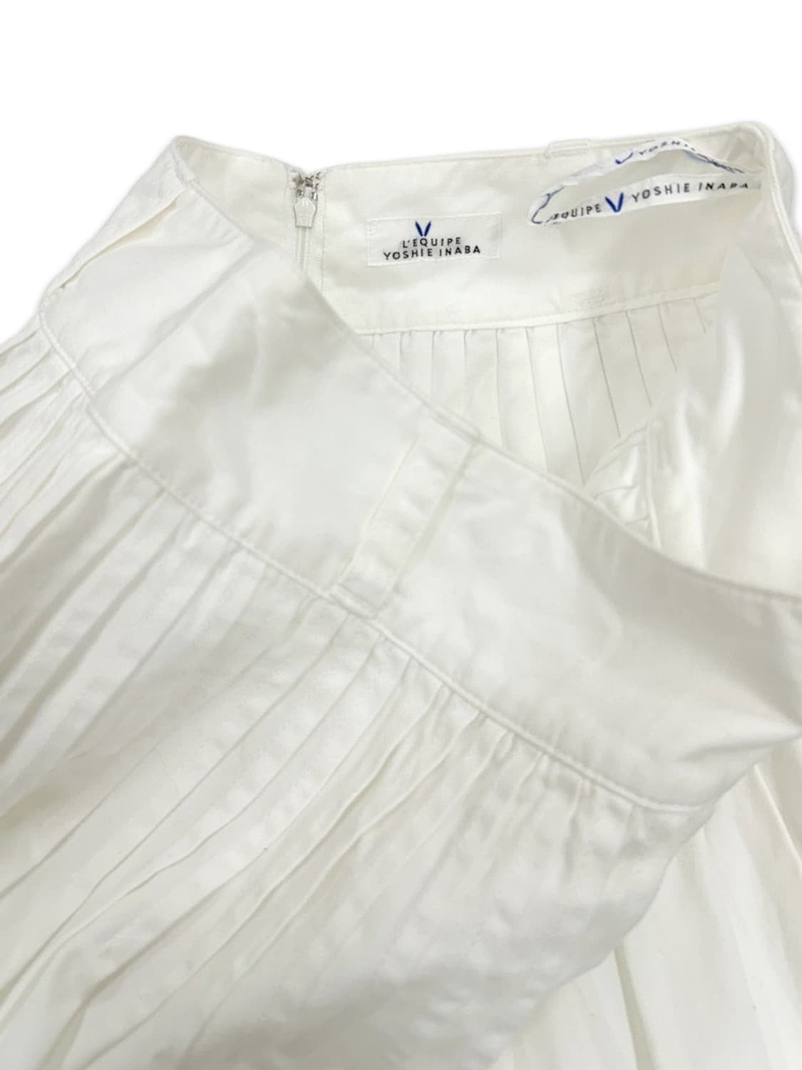 빈티지 이나바 요시에 화이트 플리츠 미디 스커트 상품이미지5