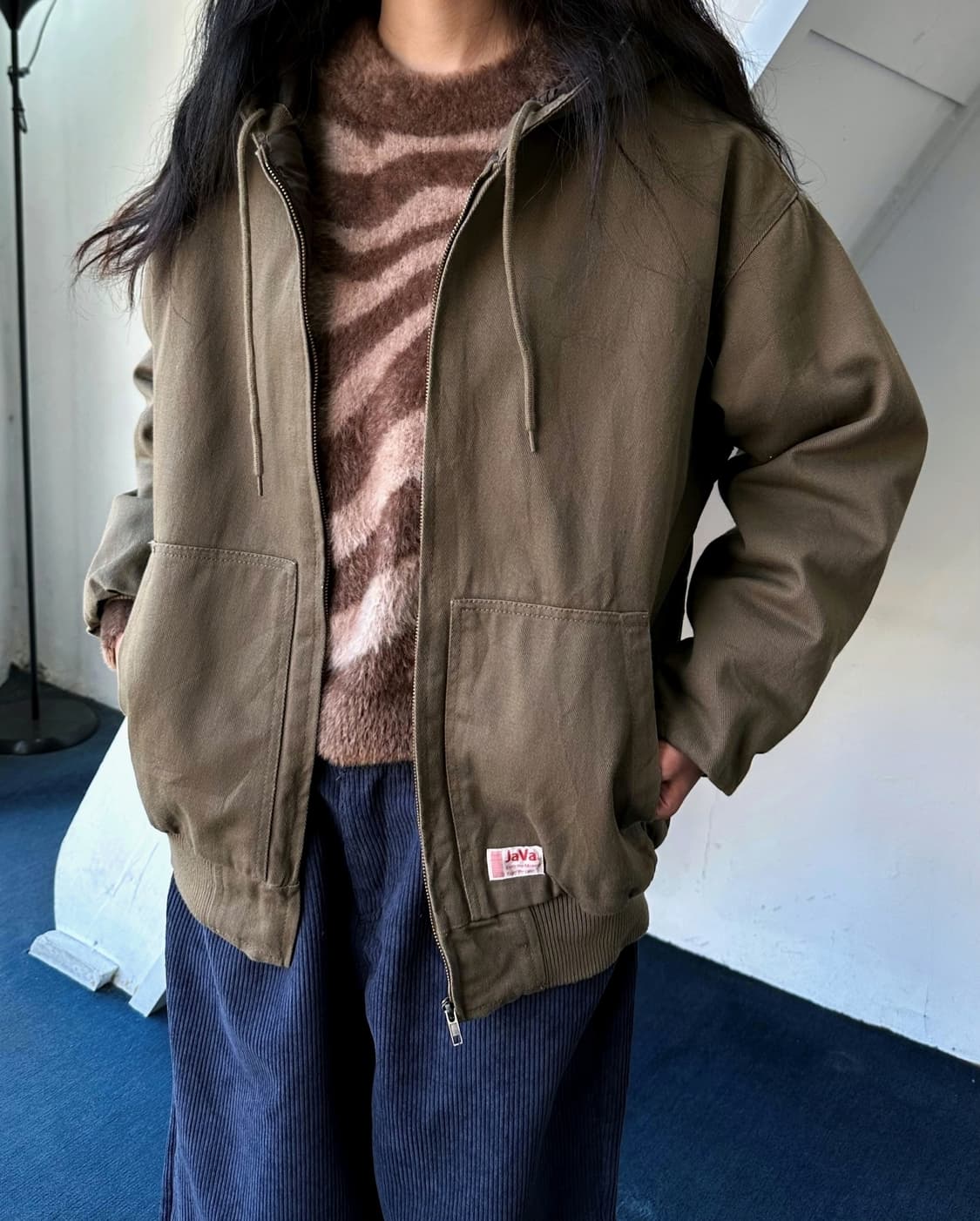 Cotton canvas padded hood jacket 상품이미지5