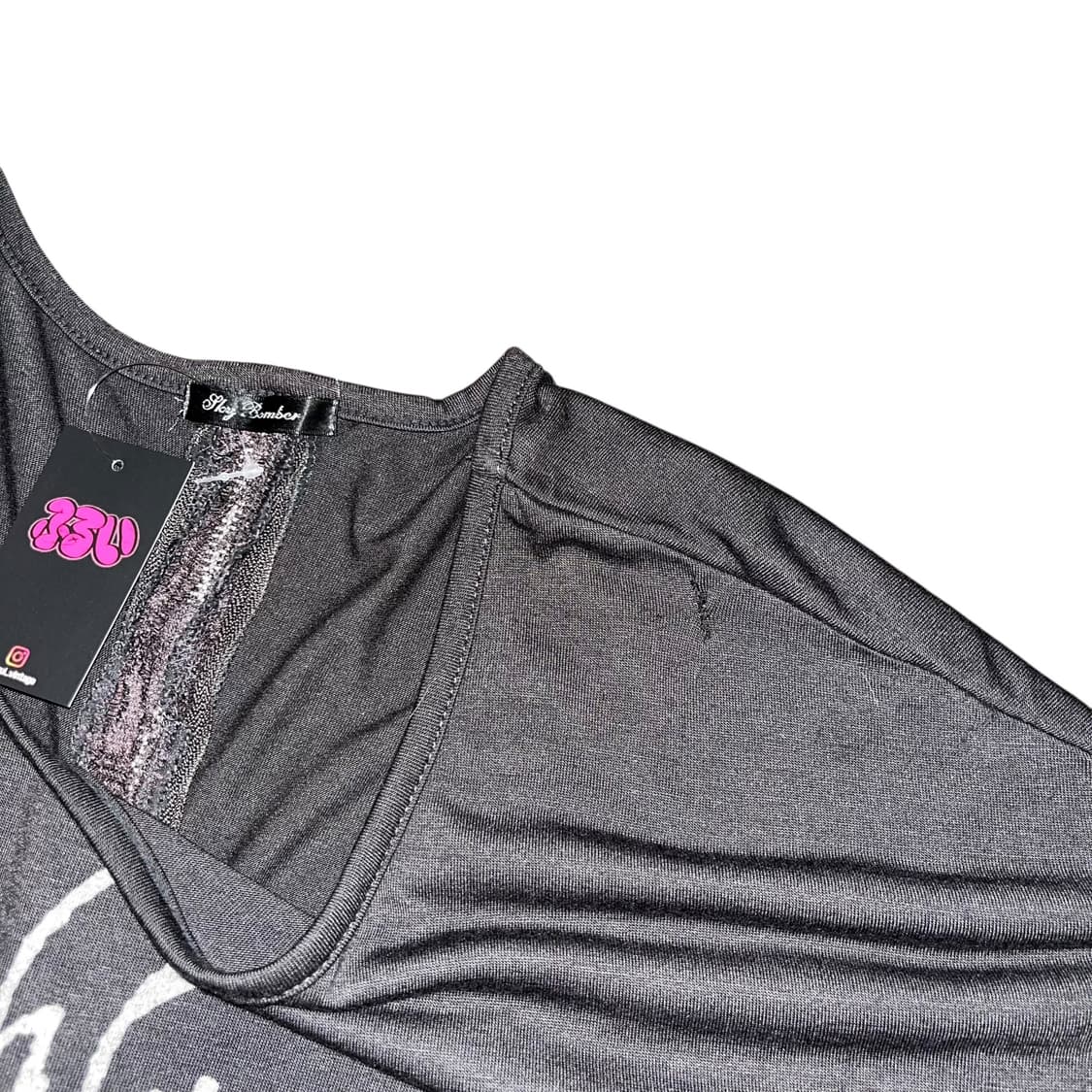 Sky bomber 스카이봄버 해골프린팅 뒷면 시스루 반팔티 갸루y2k 상품이미지4