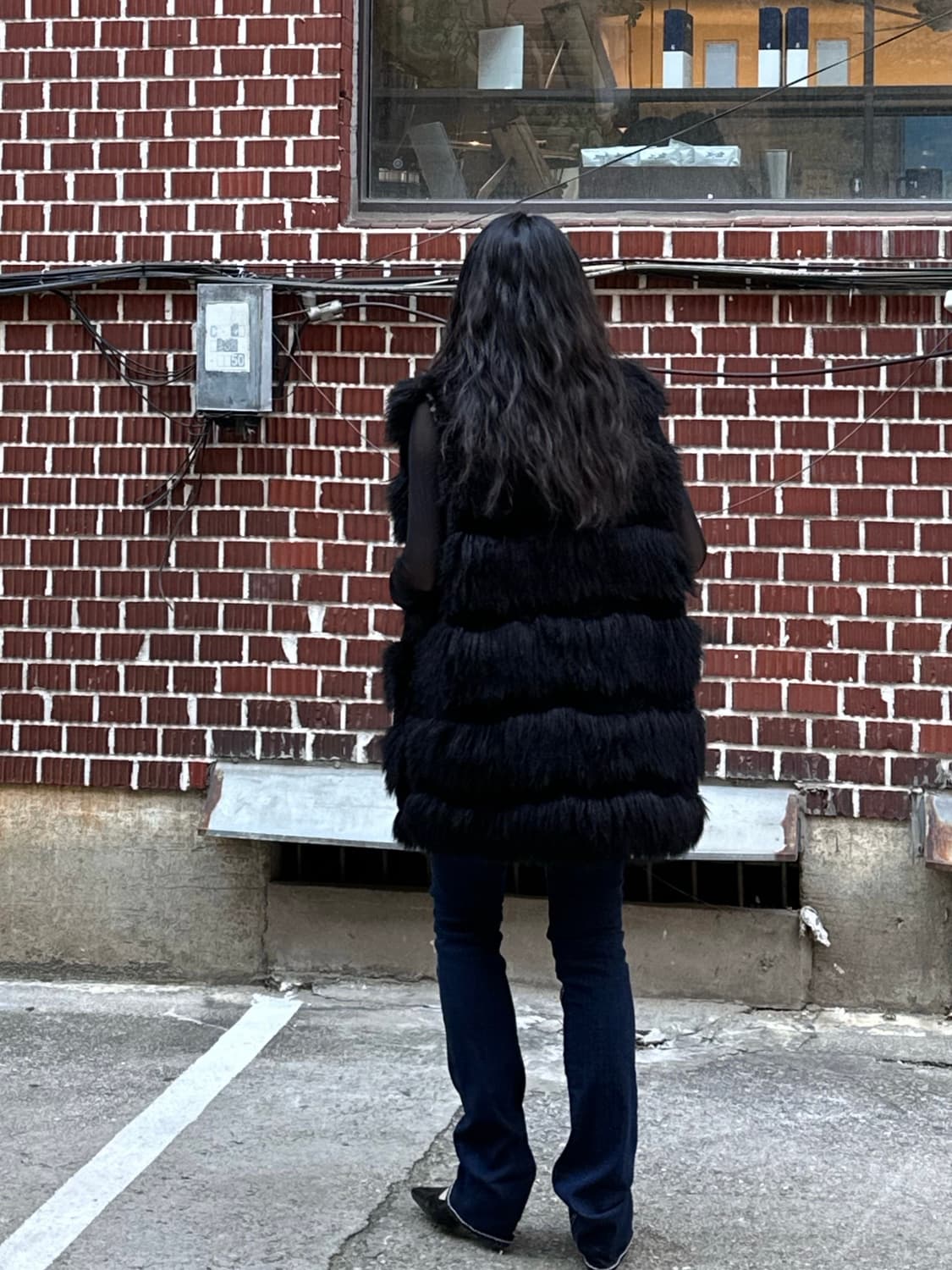 퍼 베스트 시스루 목폴라 트루릴리젼 로우웨스트 팬츠 코디세트  상품이미지4