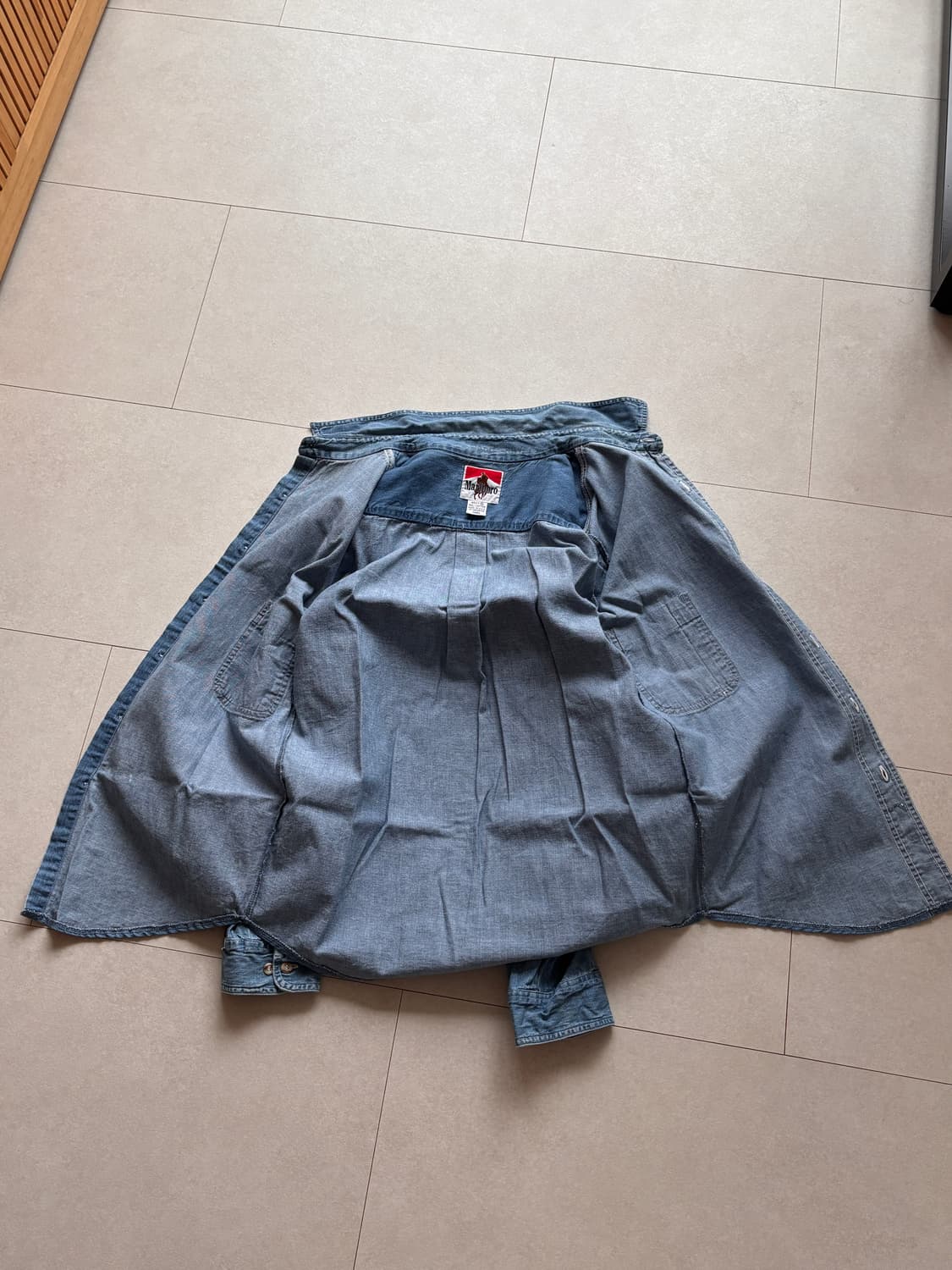 90s Vintage Marlboro Denim Shirts XL 상품이미지6