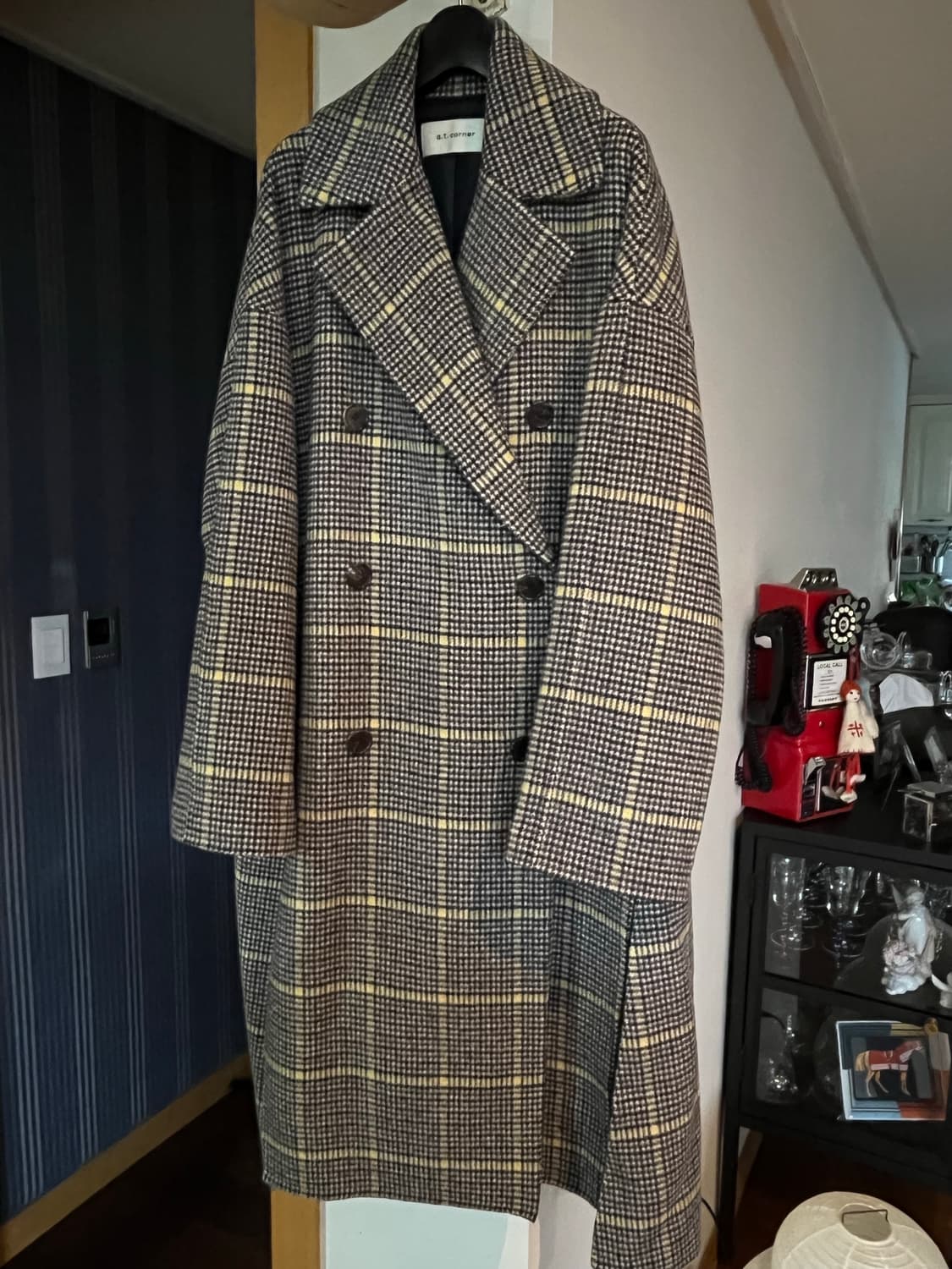 a.t.corner 앳코너 체크 코트 상품이미지1