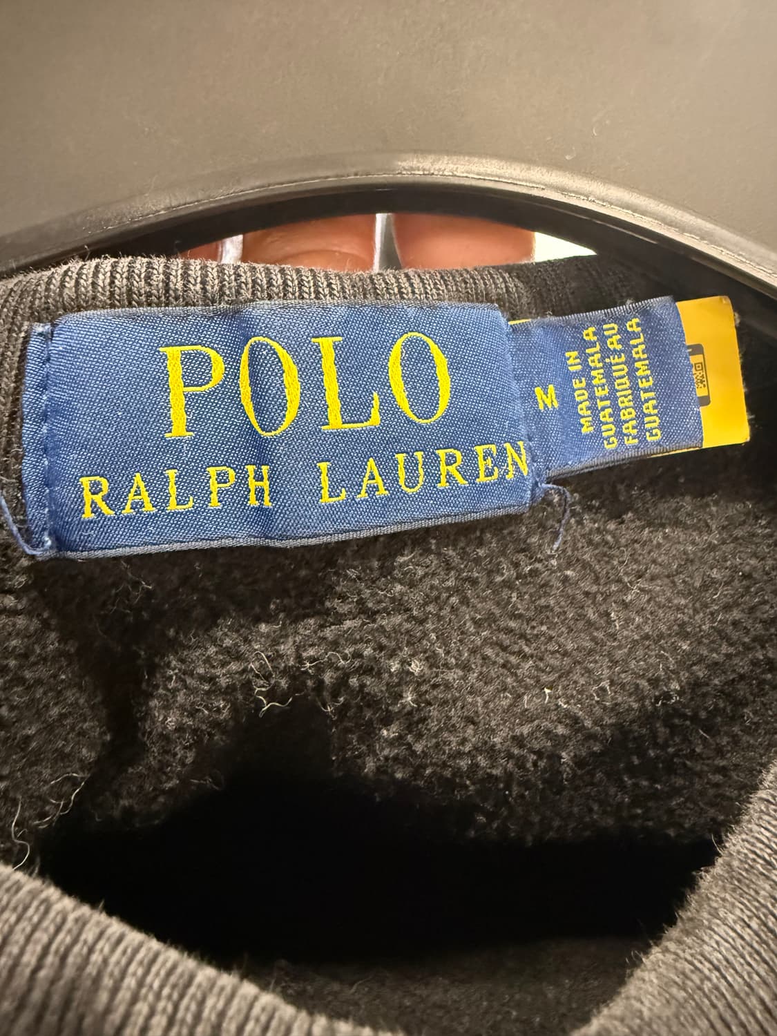 폴로 랄프로렌 톤온톤 로고 기모 맨투맨 블랙 상품이미지3