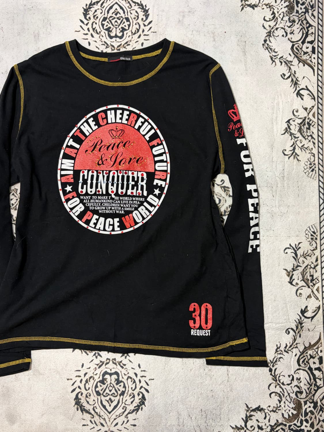 Y2K cubic lettering stitch long sleeve 상품이미지7