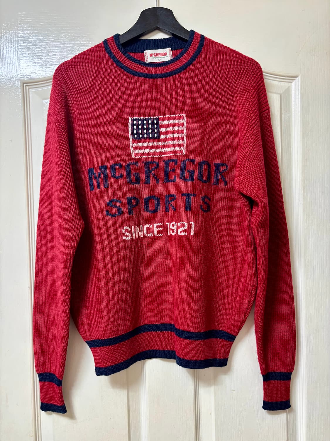 McGREGOR 올드 맥그리거 성조기 울 니트 라지 상품이미지1