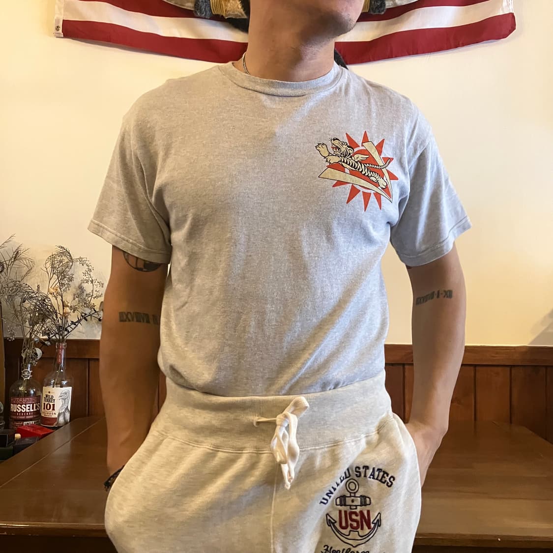 리얼맥코이 플라잉 타이거즈 하프셔츠 L(42-44) 상품이미지7