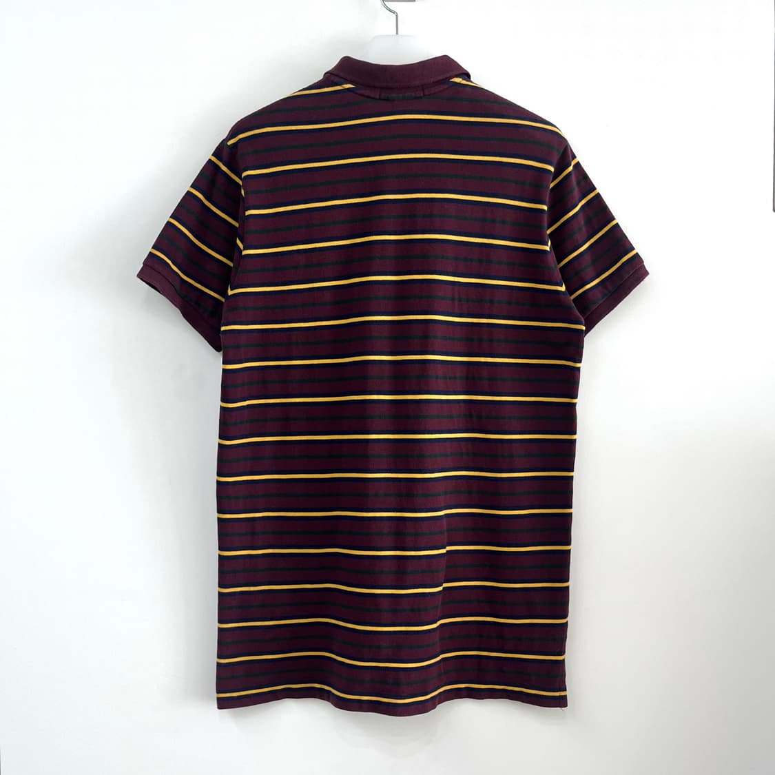 폴로 랄프로렌 카키 포니 버건디 스트라이프 반팔 카라티 상품이미지3