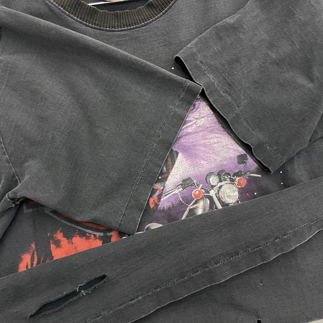 할리데이비슨 00s 하드페이딩 싱글스티치 이글 바이크 빈티지 반팔 티셔츠 상품이미지9