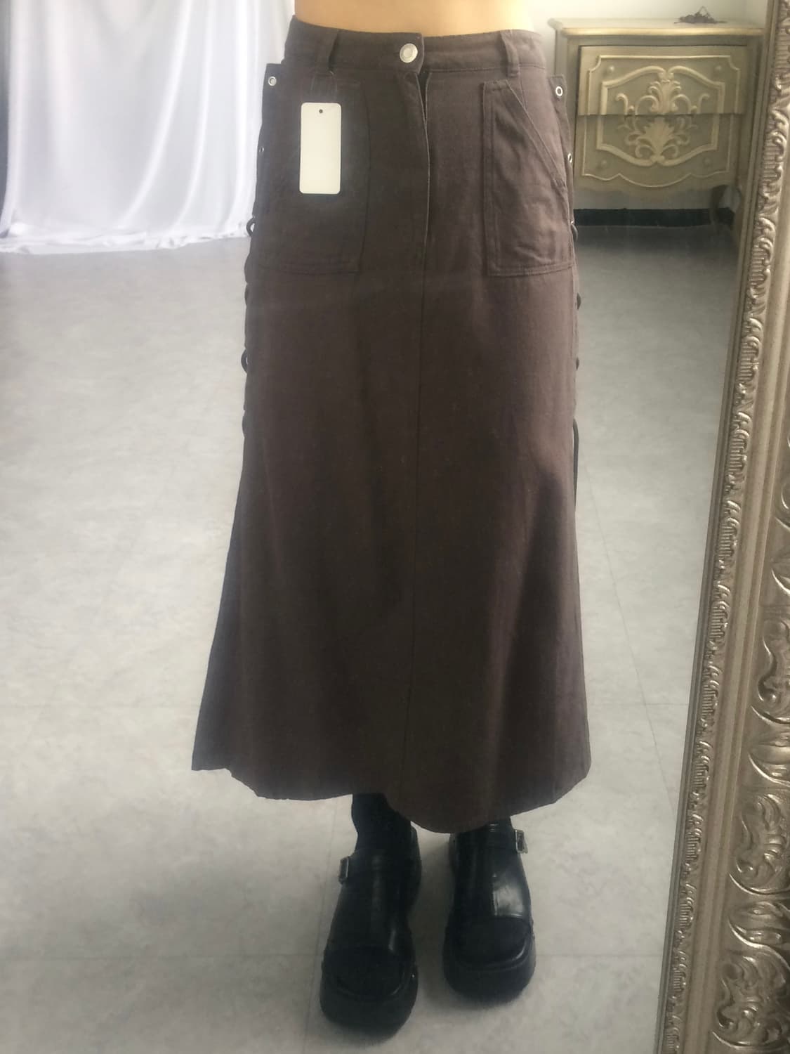 Side lace up point skirt 상품이미지7