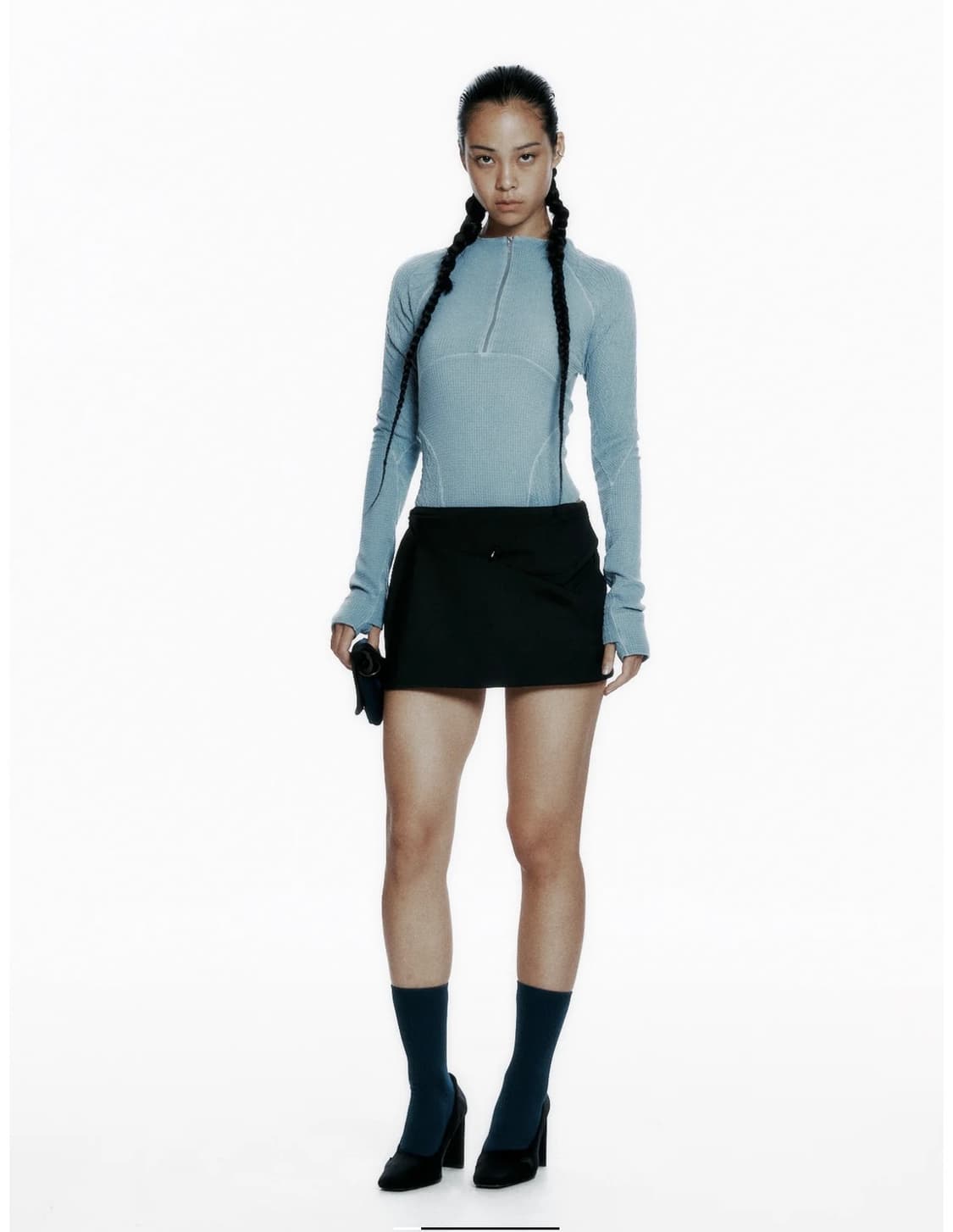 Hyein Seo Half-Zip Raglan Ash Blue 상품이미지4