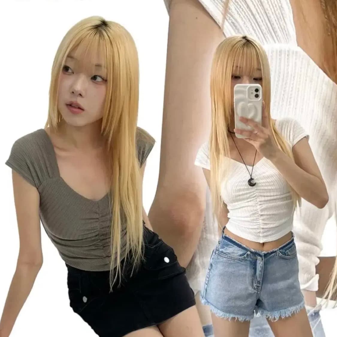 아쿠비클럽 밤비 셔링 펀칭 티 상품이미지1