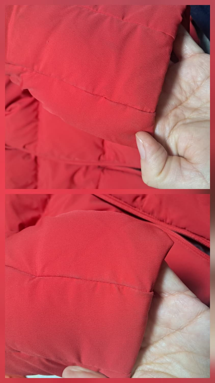 데상트 레드 여성패딩 덕다운 90 사이즈(약55) 상품이미지9