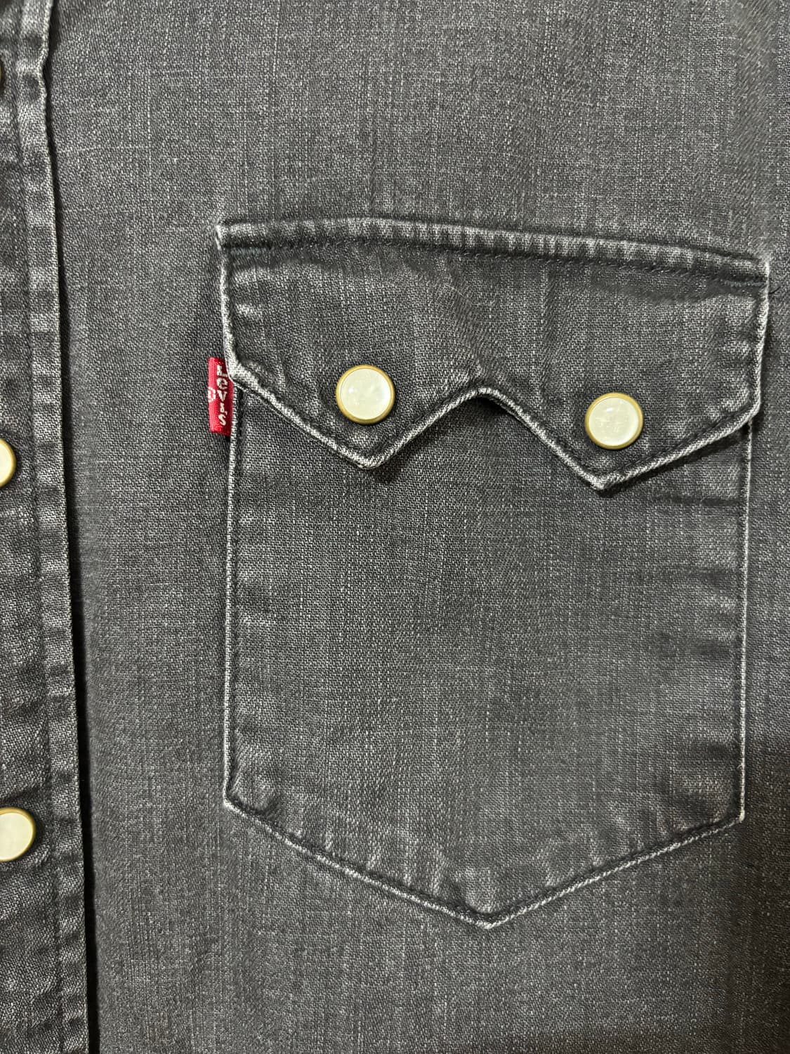 리바이스 웨스턴 데님 셔츠 블랙 상품이미지3