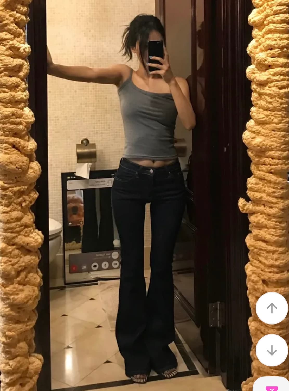 도프 로우라이즈 생지 부츠컷 팬츠 L 상품이미지1