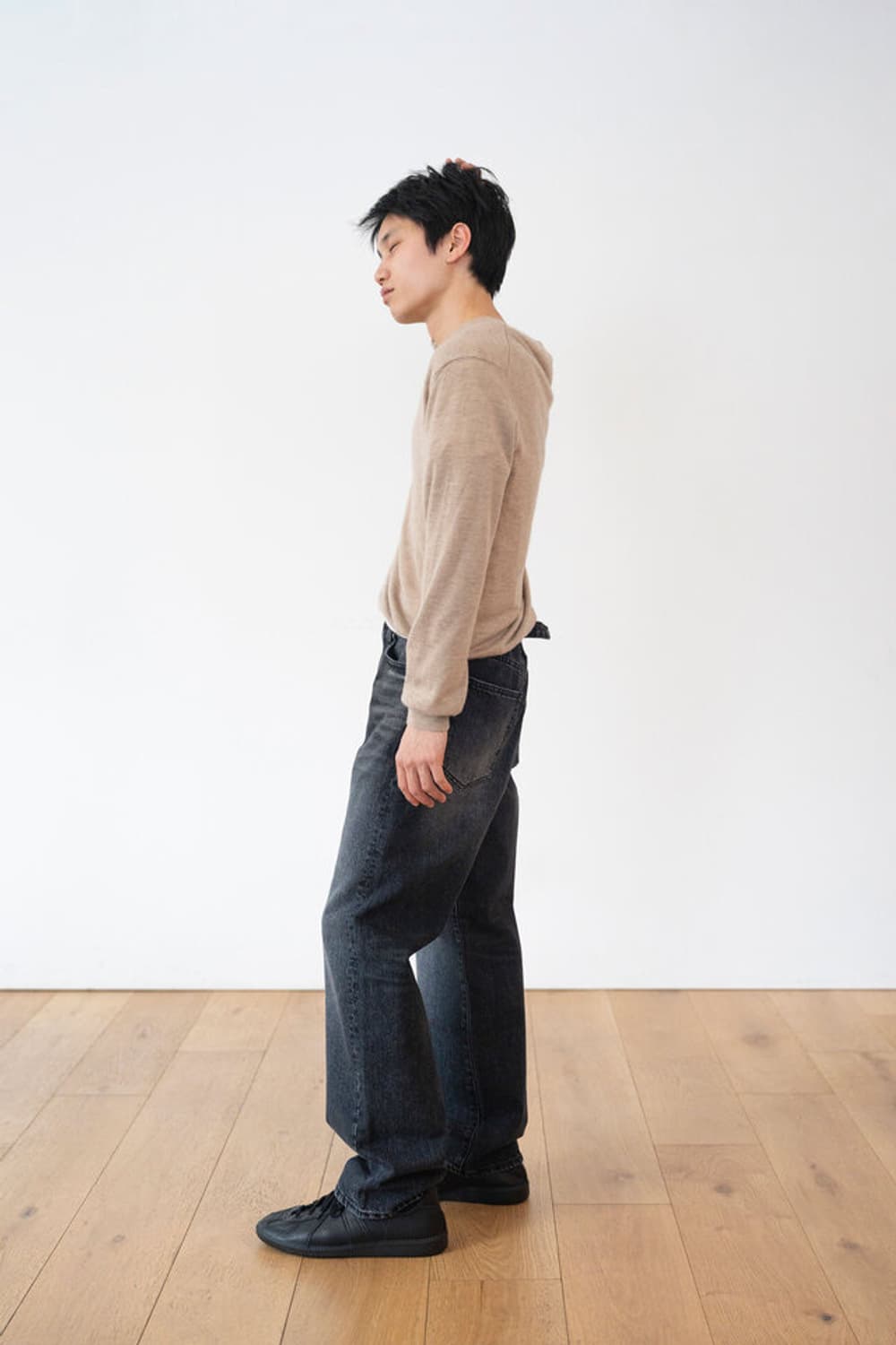 Ham washed black 5p denim straight 상품이미지1