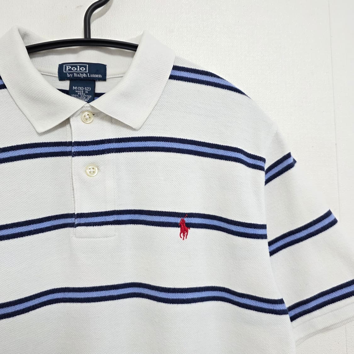 85 폴로 랄프로렌 스카이블루 스트라이프 반팔 카라티 상품이미지2