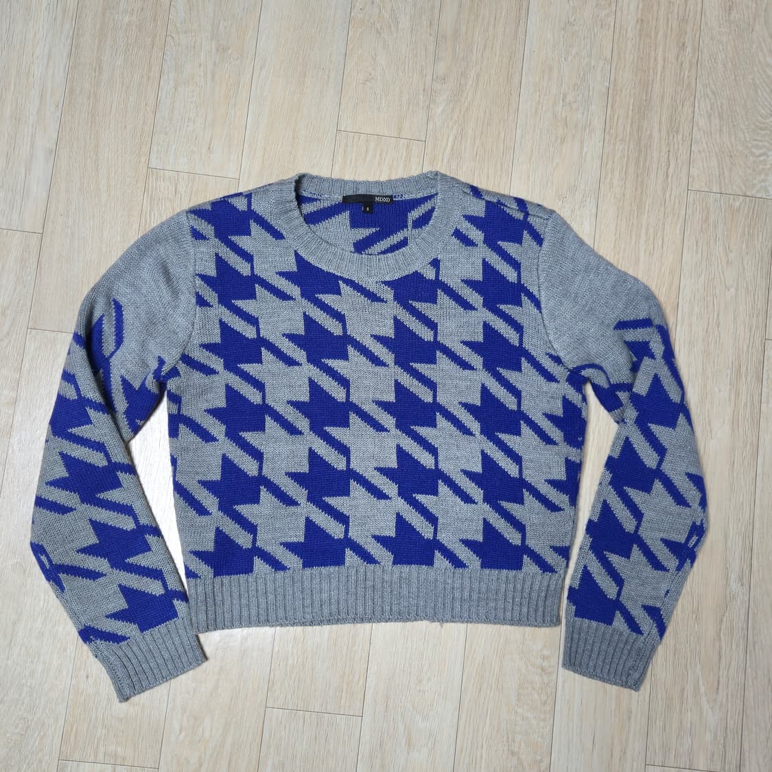 S) Mixxo 하운드투스 울혼방 체크 니트 상품이미지2