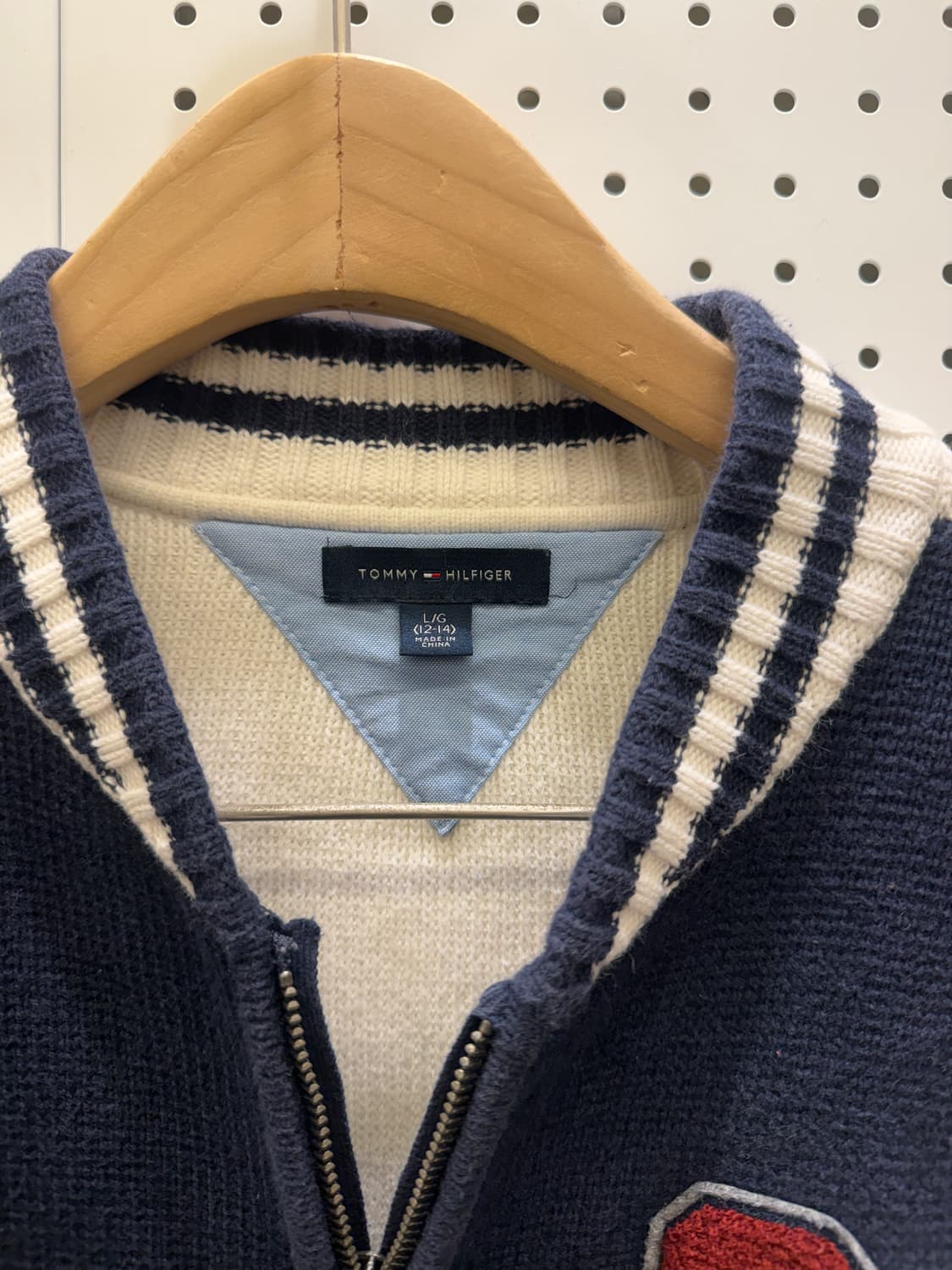 타미 힐피거 와펜 바시티 니트 집업 자켓 U480 상품이미지5