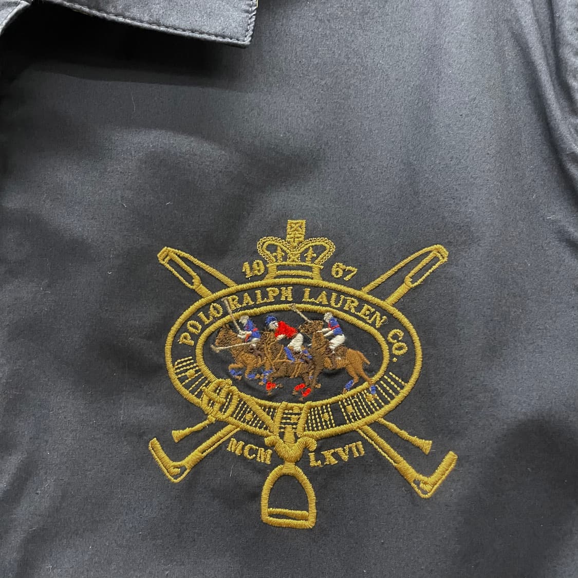 90s 폴로 랄프로렌 자수 로고 스윙탑 블루종 자켓 컨트리 상품이미지5