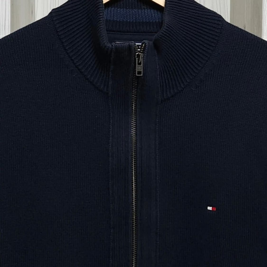 Tommy Hilfiger 타미힐피거 집업 니트 가디건 100 워시드네이 상품이미지2