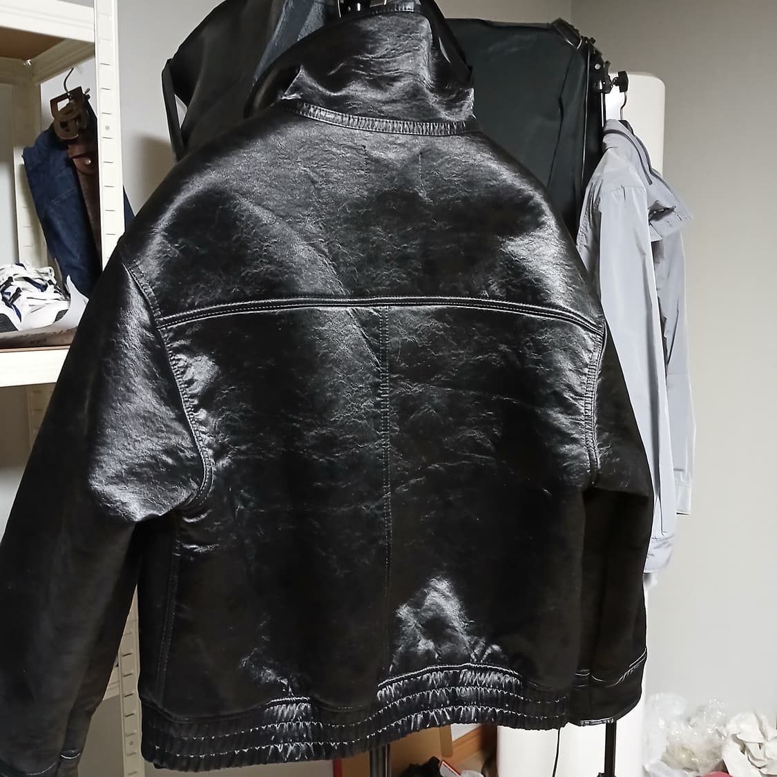 siyazu 시야쥬 봄버 무스탕 페이크레더 가죽 점퍼 겨울 상품이미지6