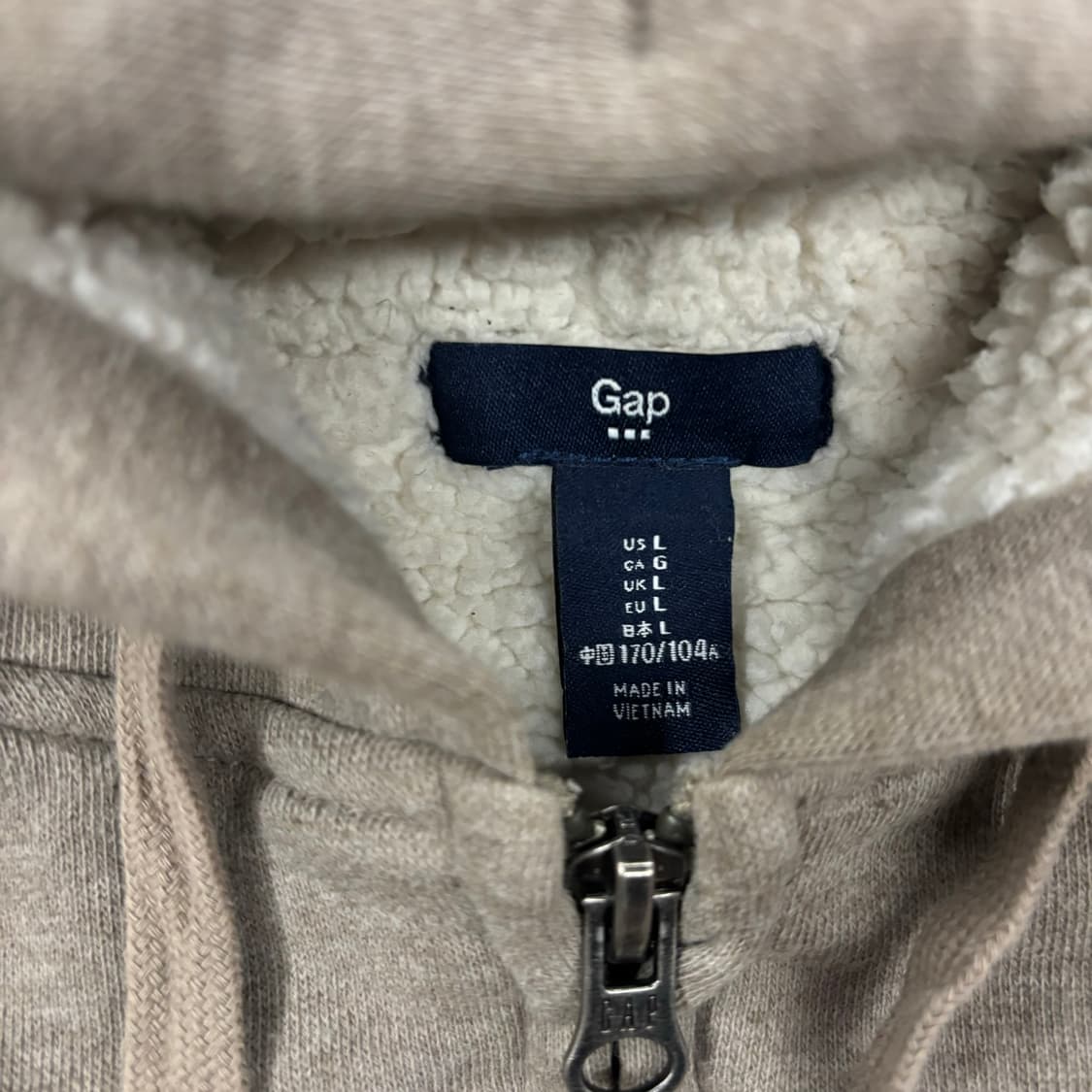 갭 베이지 브라운 양털 뽀글이 후드집업 상품이미지6