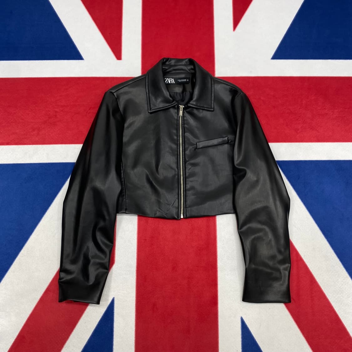 자라 레더 크롭자켓 여성 M  상품이미지1