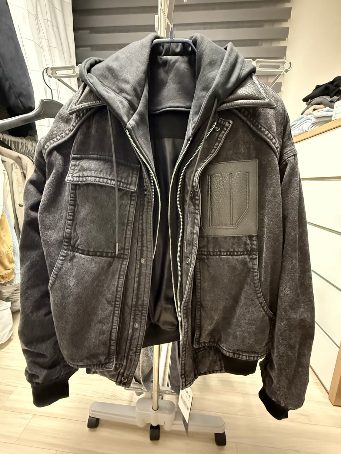 24fw  준지 흑청 데님 후드마원 48 상품이미지1