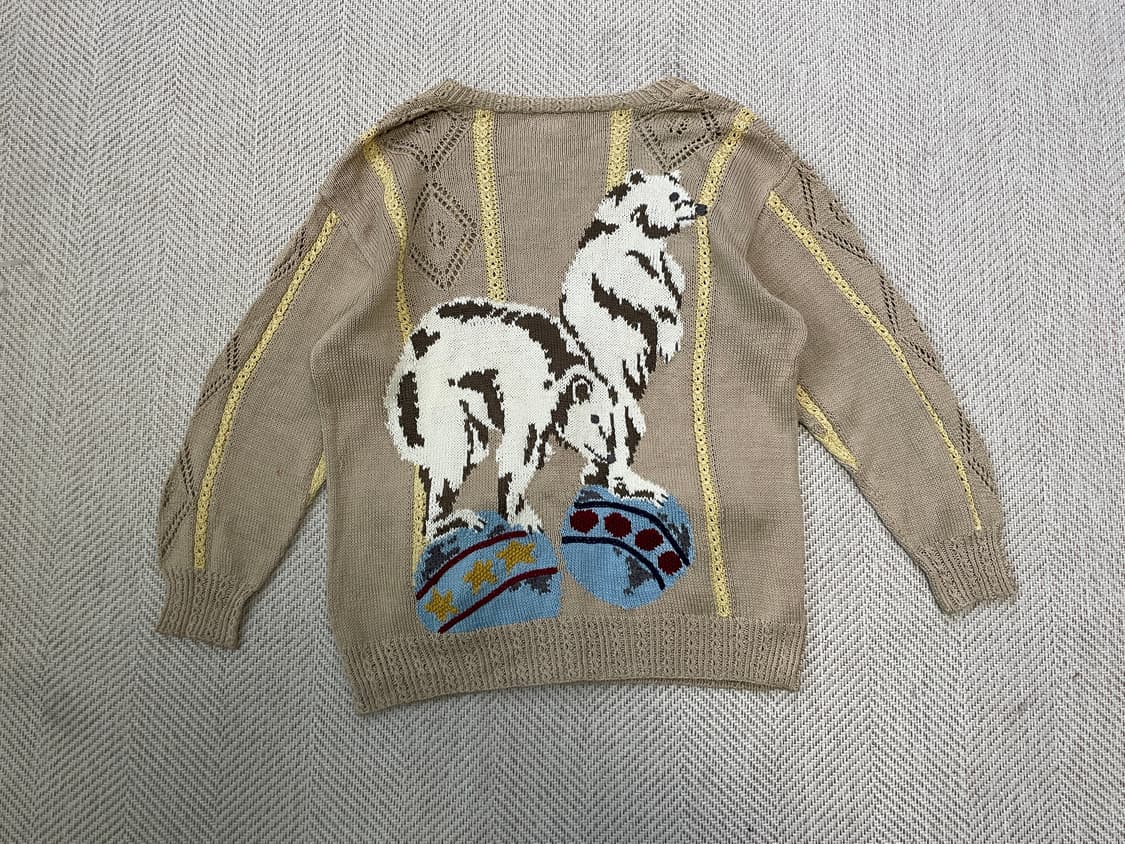 빈티지 핸드메이드 에스닉 베어 가디건  J03739 상품이미지1