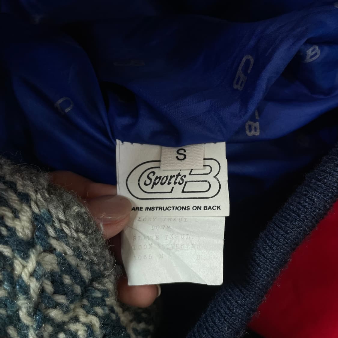 CB 스포츠 레드 나일론 폴리 패딩 점퍼 자켓 S 상품이미지6